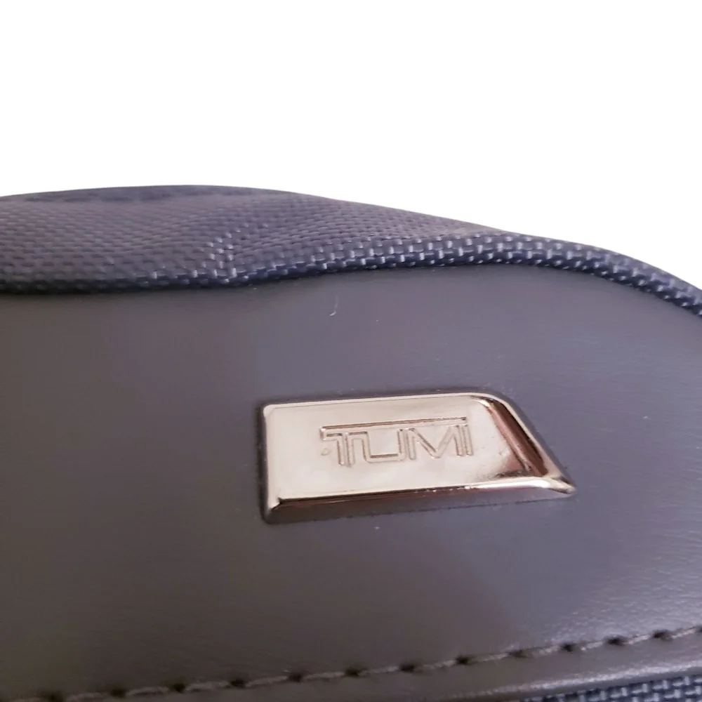 TUMI Gray Nylon Zippered Pouch Travel Suitcase Luggage Organization 5” x 7”